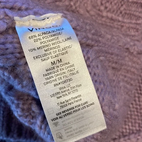 NWT Vince. Aran Mock Neck Sweater - Picture 10 of 10